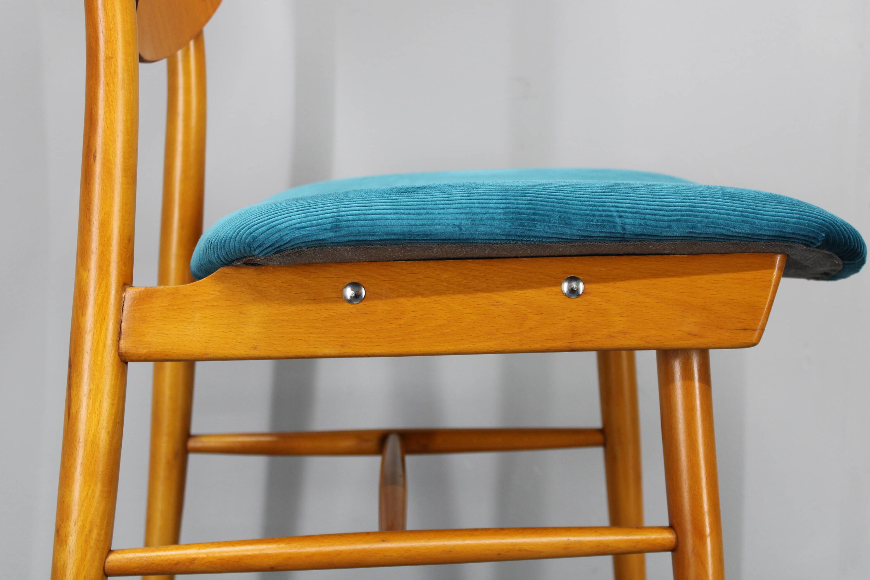 1970s Set of Four Beech Dining Chairs by TON, Czechoslovakia