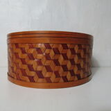 Vintage bamboo rattan round box