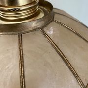 Vintage suspension lamp in mother-of-pearl and brass