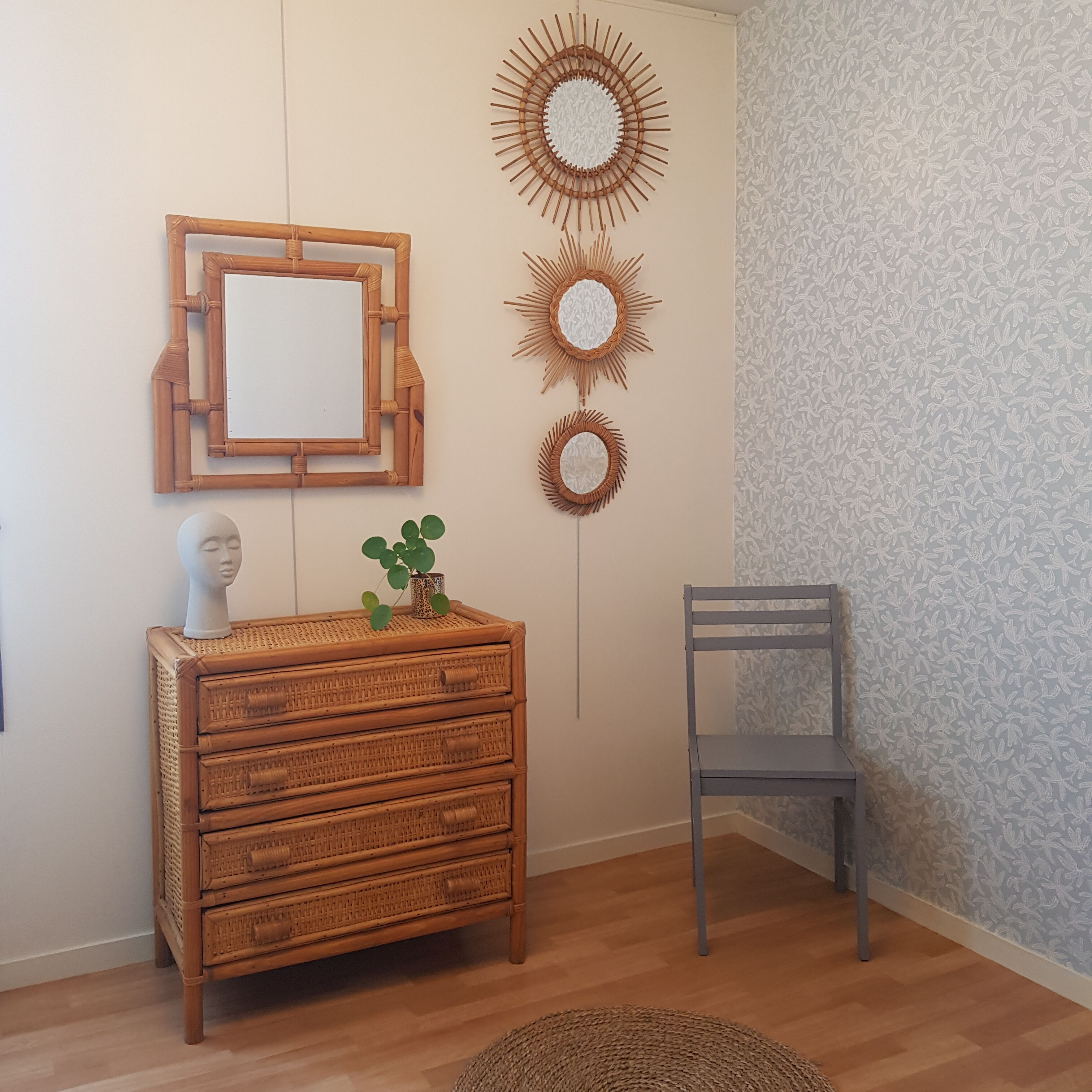 Rattan chest of drawers