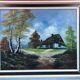 Oil on canvas "Brière, thatched cottage" signature to be identified