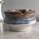 Blue glazed ceramic ashtray