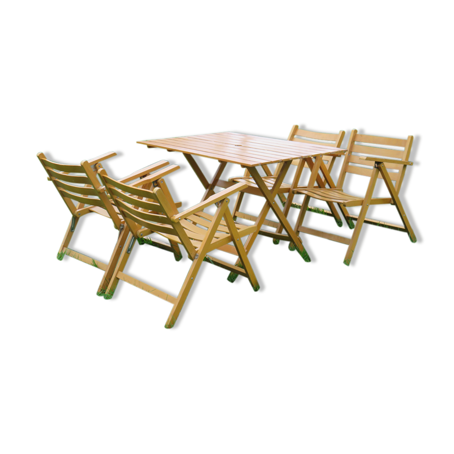 Vintage wood folding garden set.