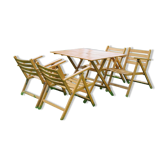 Vintage wood folding garden set.