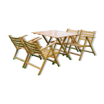 Vintage wood folding garden set.