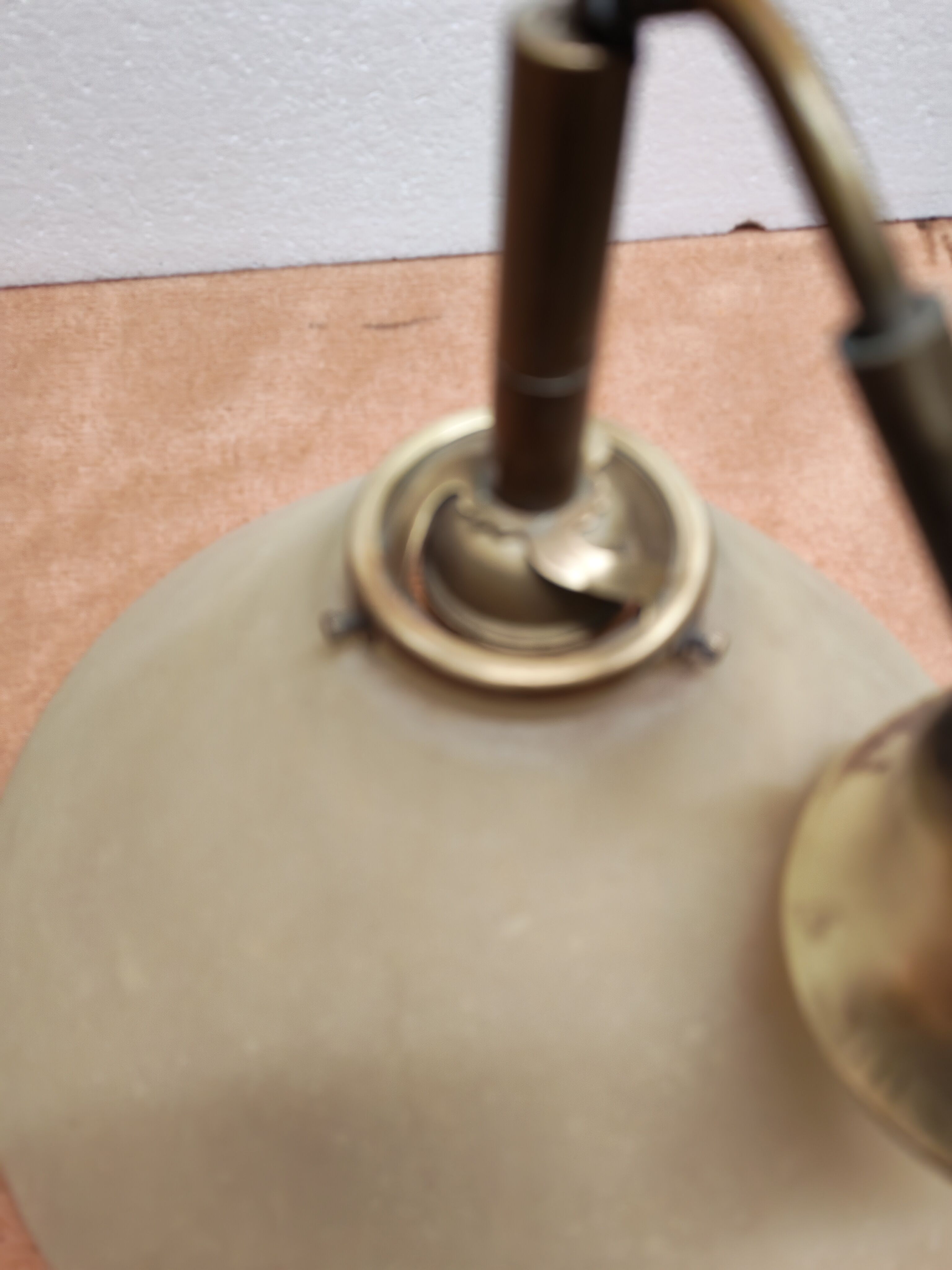 Art Deco conical suspension, opaline and brass