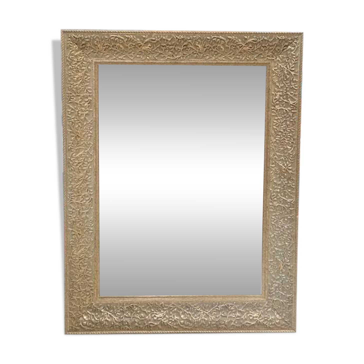 Rectangular mirror with its decorated frame
