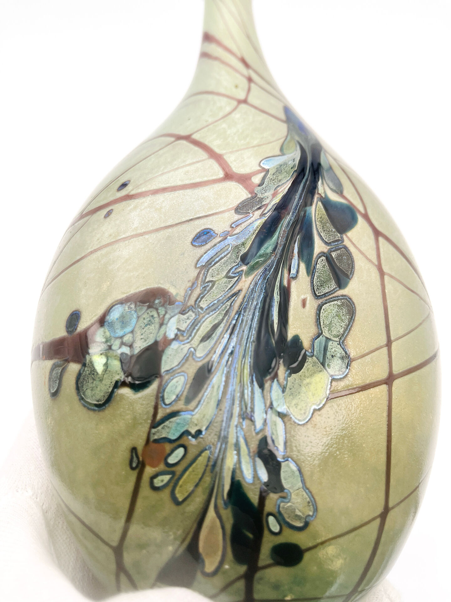 Vase Robert Pierini Studio Glass 1984 29cm 1.1kg Signed