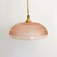 Pink glass suspension, fabric cable, ceramic rosette