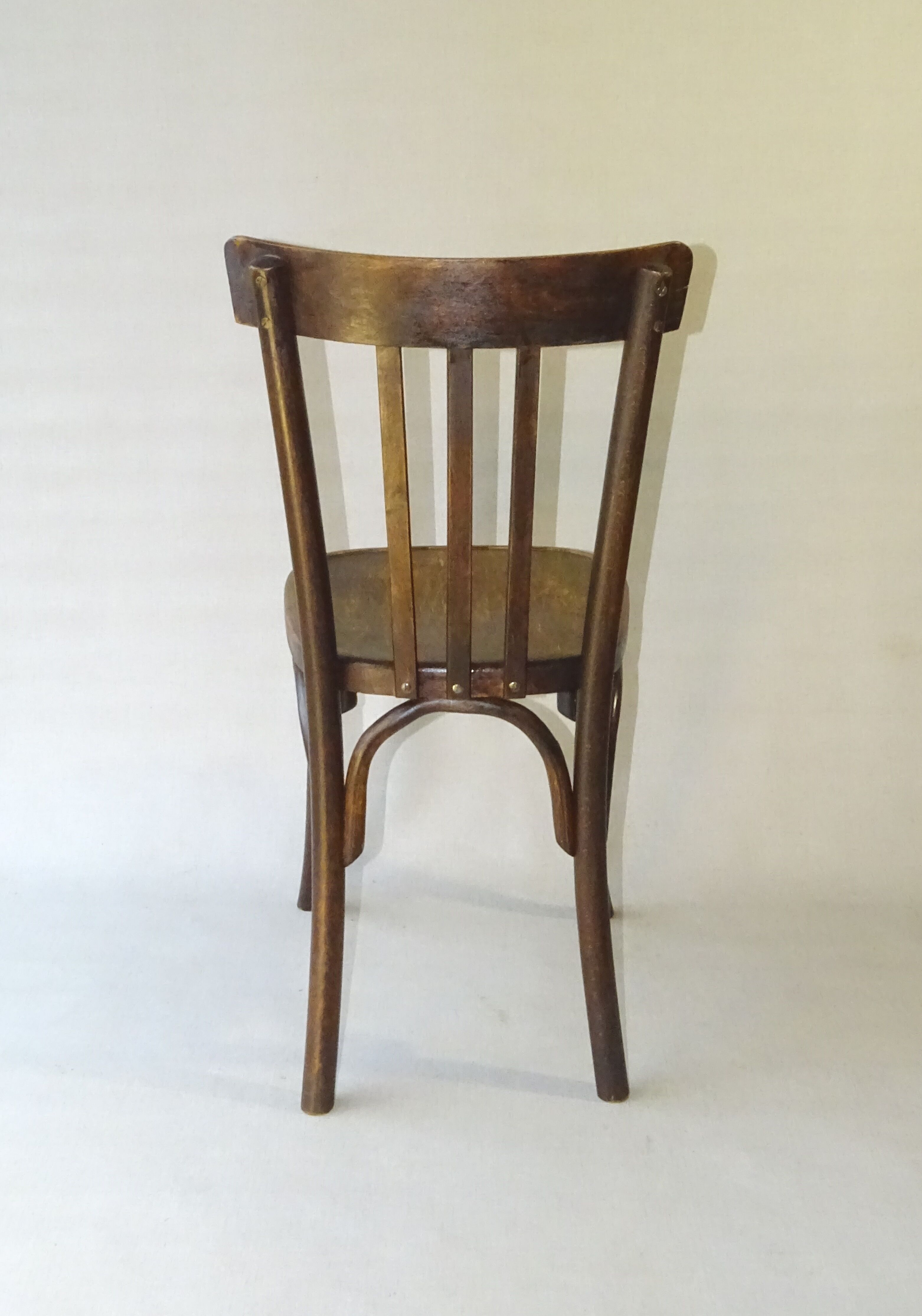 2 Fischel bistro chairs from 1938, wooden seat