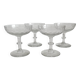 4 antique champagne glasses in engraved glass decor