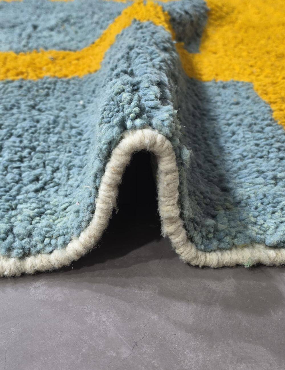 Tapis bleu et jaune Moderne - 247 x 197 cm