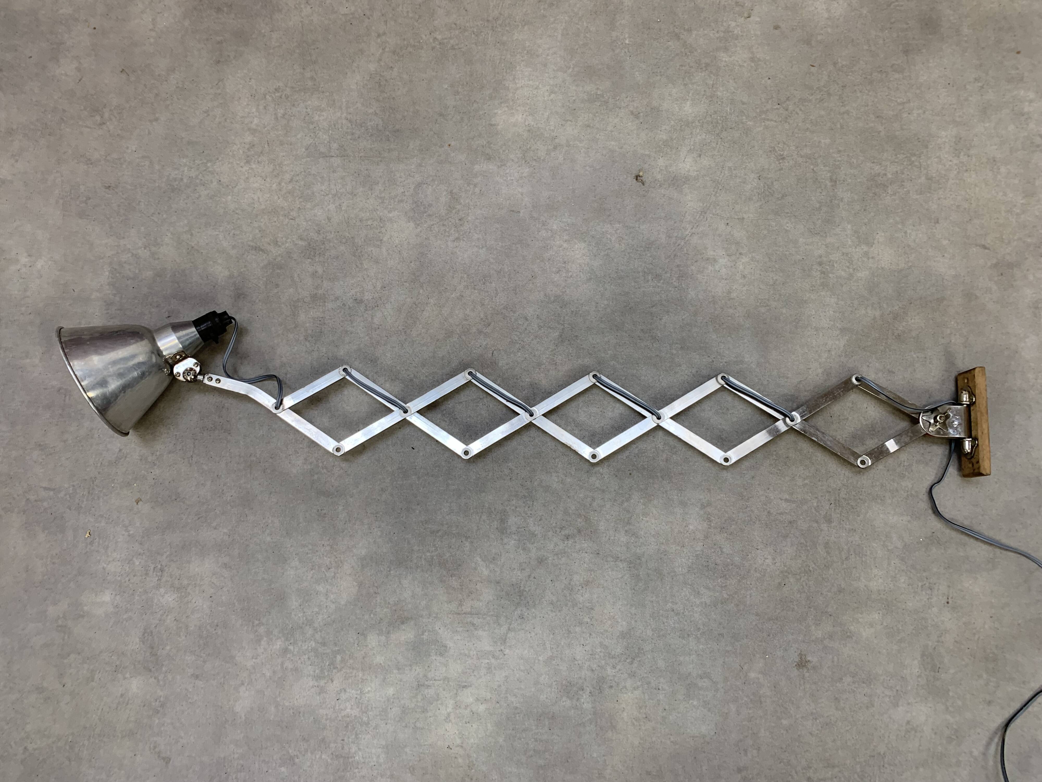 Industrial accordion wall lamp chrome metal