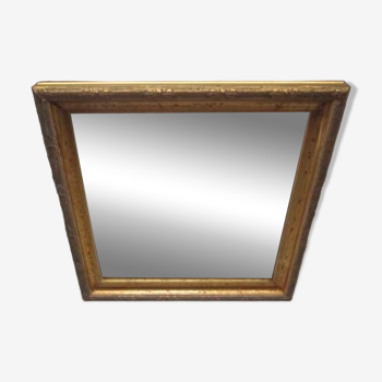 Petit miroir ancien en bois et stuc doré