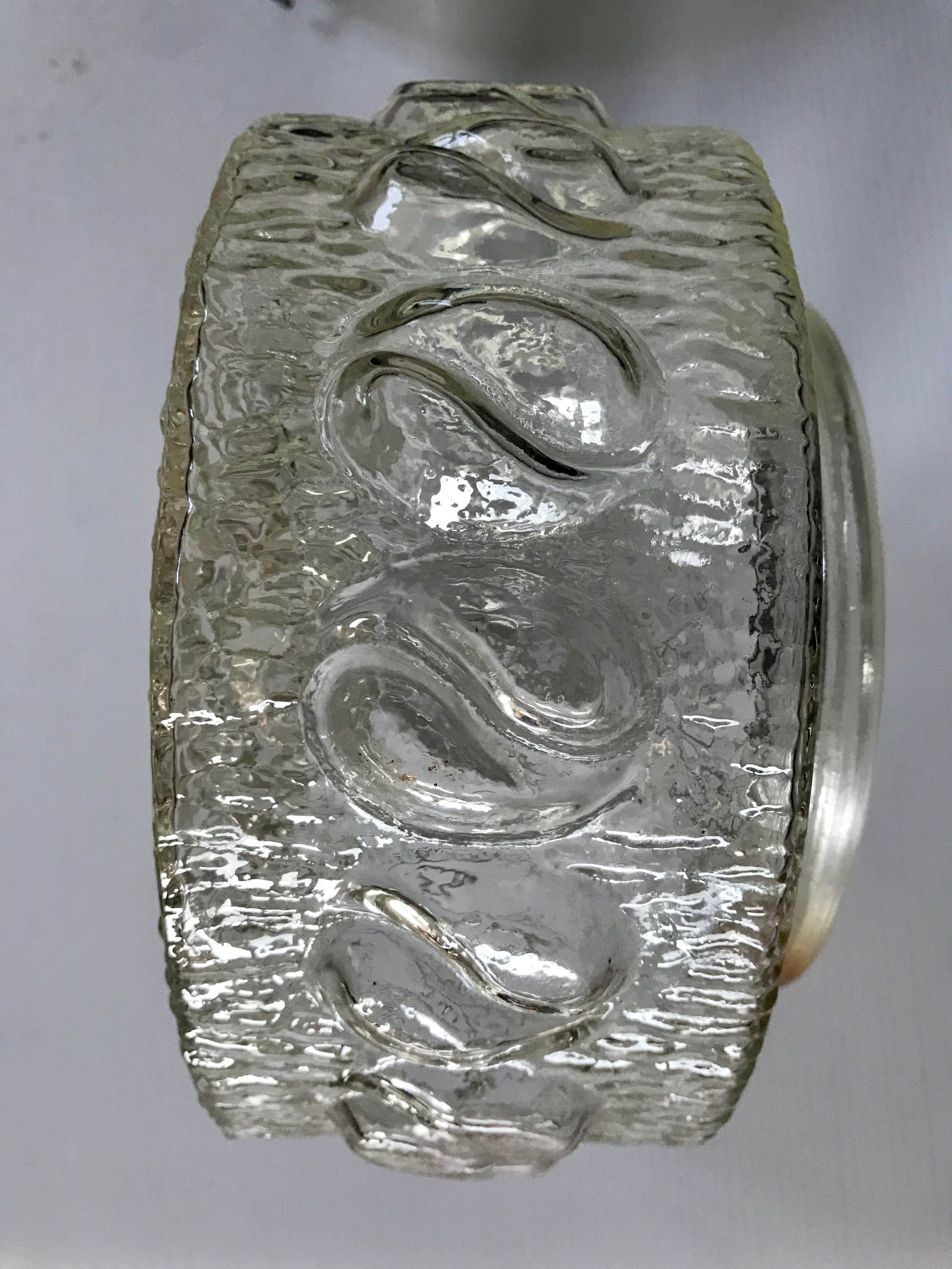 Vintage molded glass ceiling lamp