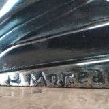 Pair of Gazelles bookends Hippolyte Moreau, signed - Spelter, marble