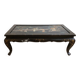 Table basse chinoise en bois laqué noir et décor doré