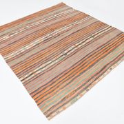 Pinstriped Pattern Vintage Kilim Rug, 201x227Cm