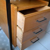 Modernist desk with two oak pedestals from the 60s