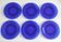6 blue glass dishes