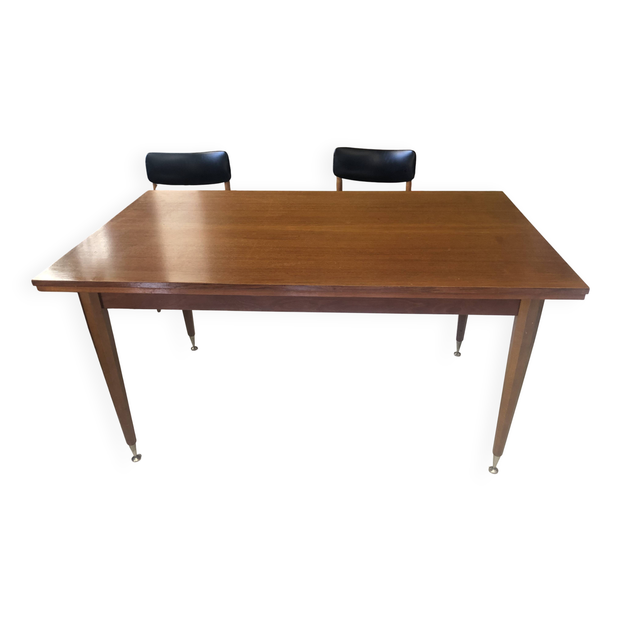 Mid-century Scandinavian dining table (with integrated extensions)