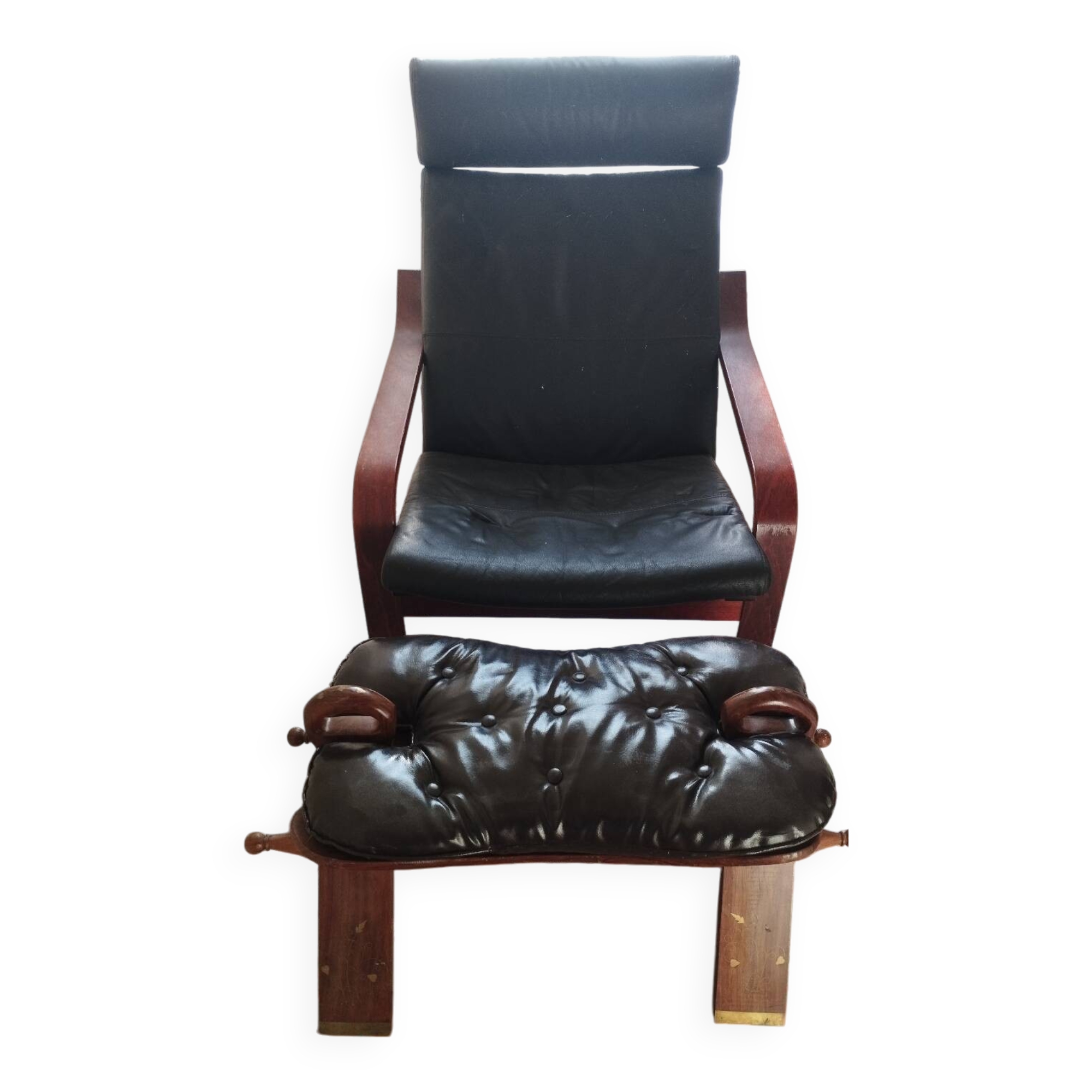 Scandinavian armchair in black leather