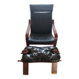 Scandinavian armchair in black leather