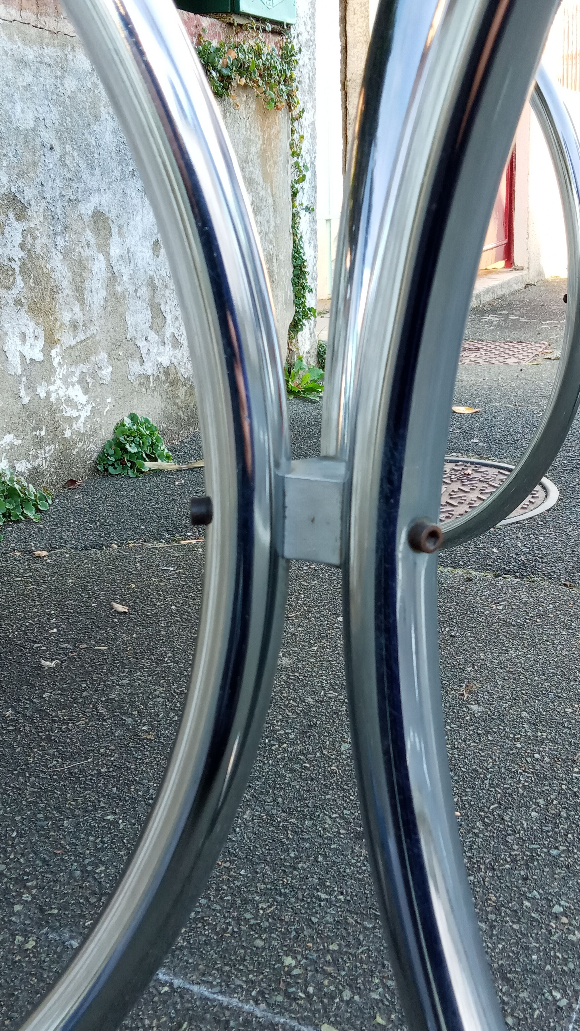 Oval table smoked glass and chrome 70s