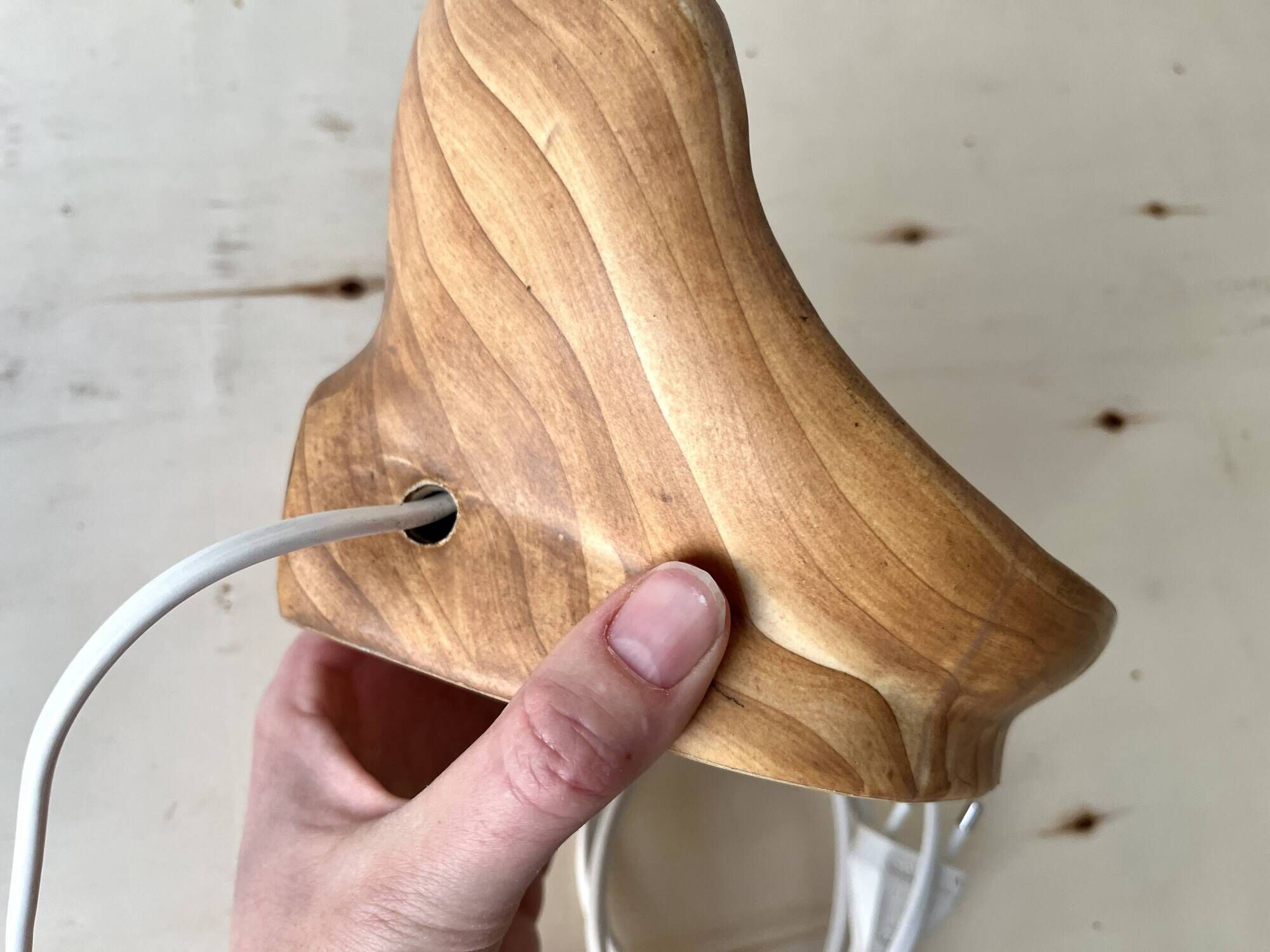 Vallauris lamp by Grandjean Jourdan 1950, vintage faux bois ceramic
