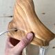 Vallauris lamp by Grandjean Jourdan 1950, vintage faux bois ceramic