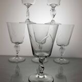 6 crystal water/wine glasses from the 60s (wheat)