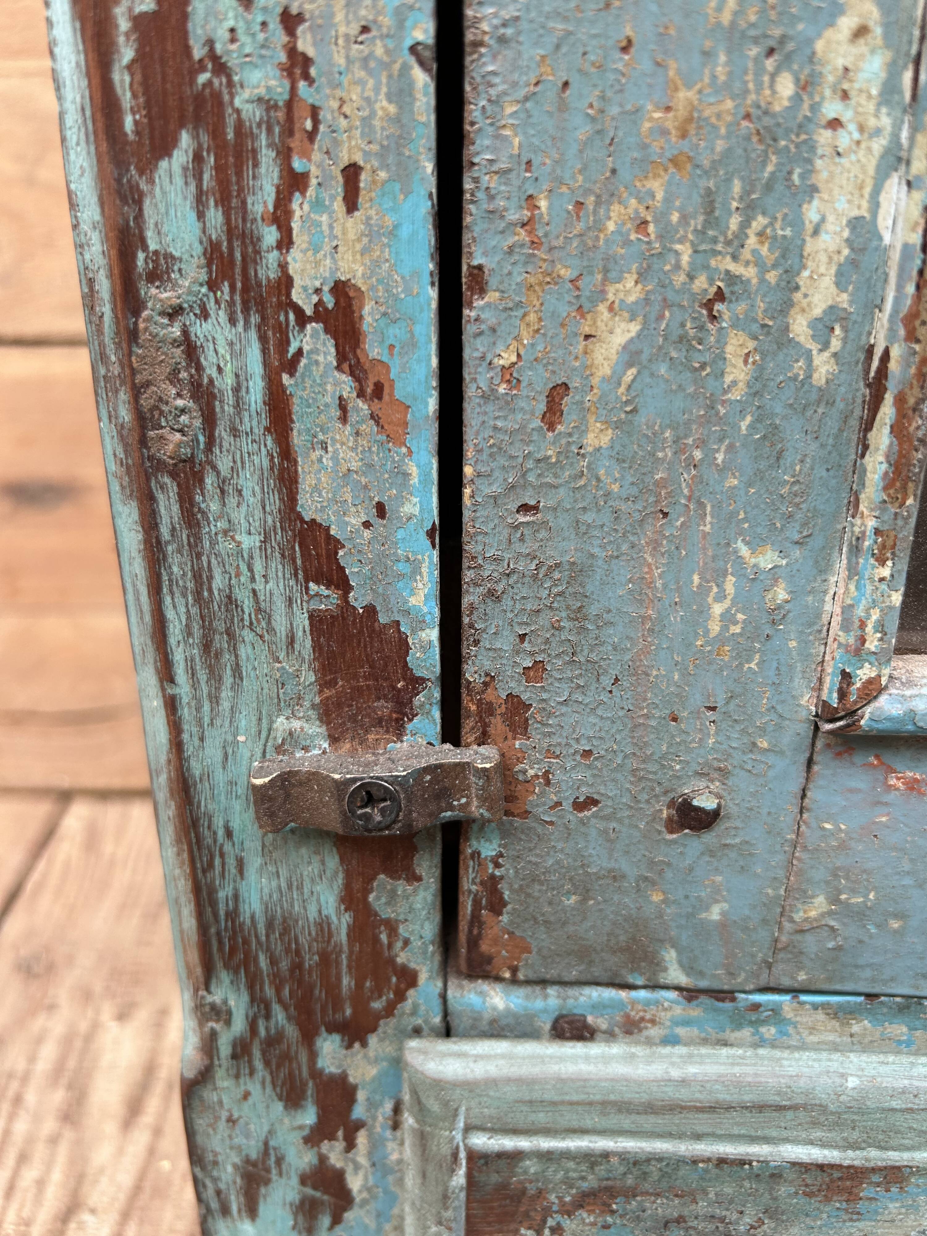 Wall display cabinet in Burmese teak with original patina.