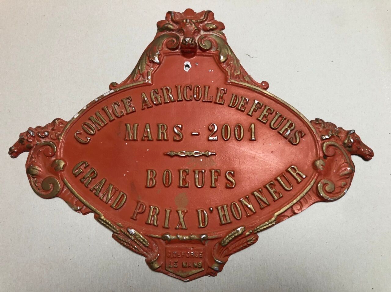 Plaque agricultural competition comice agricole de feurs