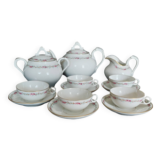 Napoleon III Paris porcelain five-cup tea set