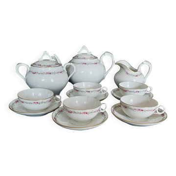 Napoleon III Paris porcelain five-cup tea set