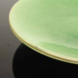 Vintage 50s-60s dish in green enamelled terracotta