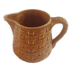 Vintage digoin sarreguemines pitcher in slip in yellow numbered woven basket pattern