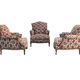 Antique Louis XV style shepherdess armchair in floral flocked fabric