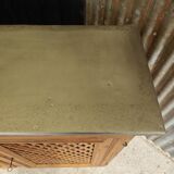 Support buffet in solid pine, zinc top, late 19th century.