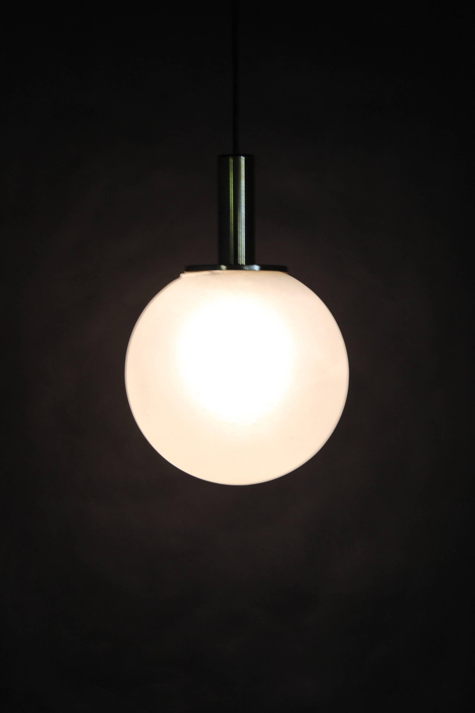 1970s Pendant Glass Light by Targetti , Italy