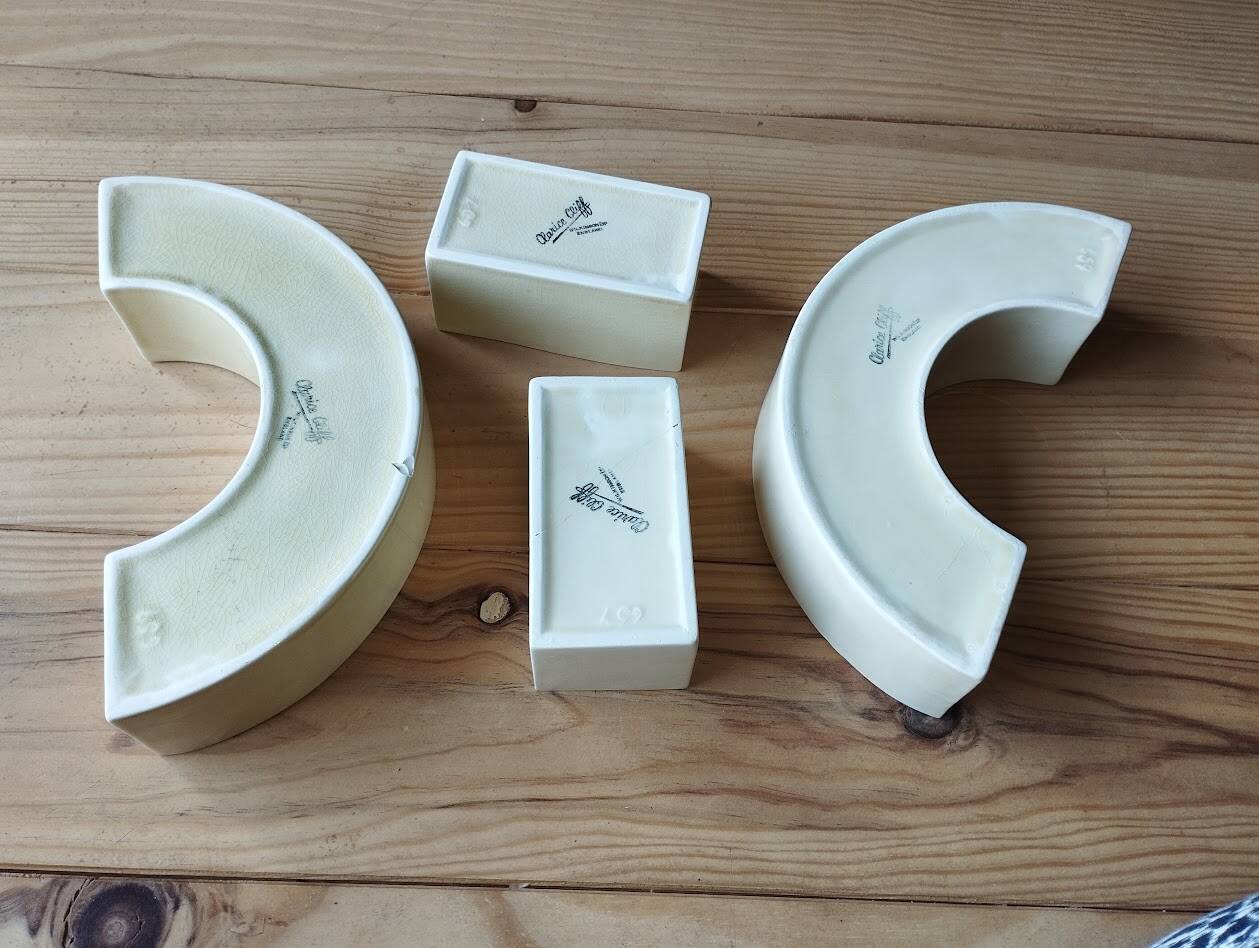 Modular Art Deco centrepiece by Clarice Cliff, 1930.