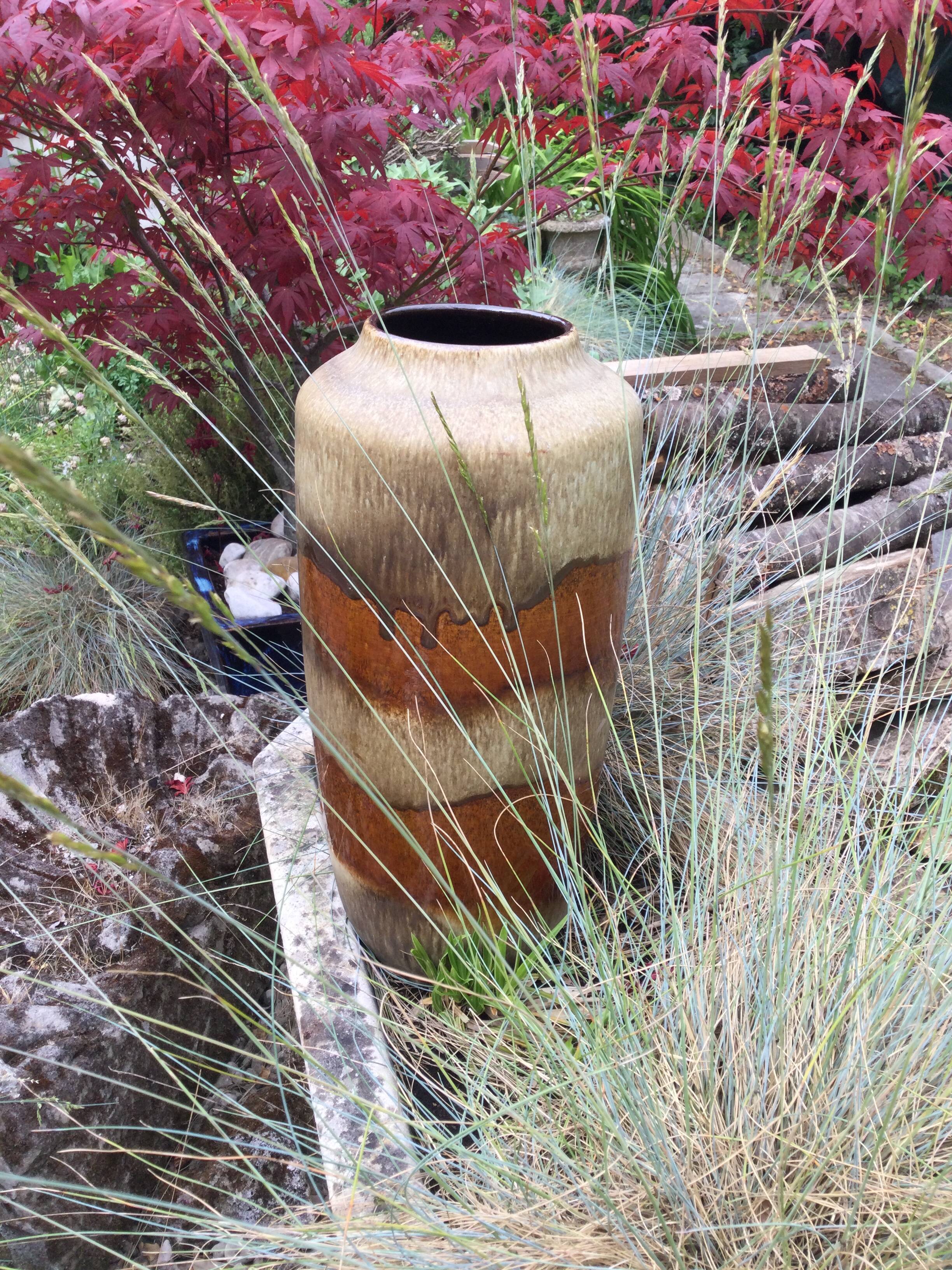 Glazed stoneware vase West Germany Scheurich