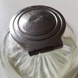 Encrier en verre et métal