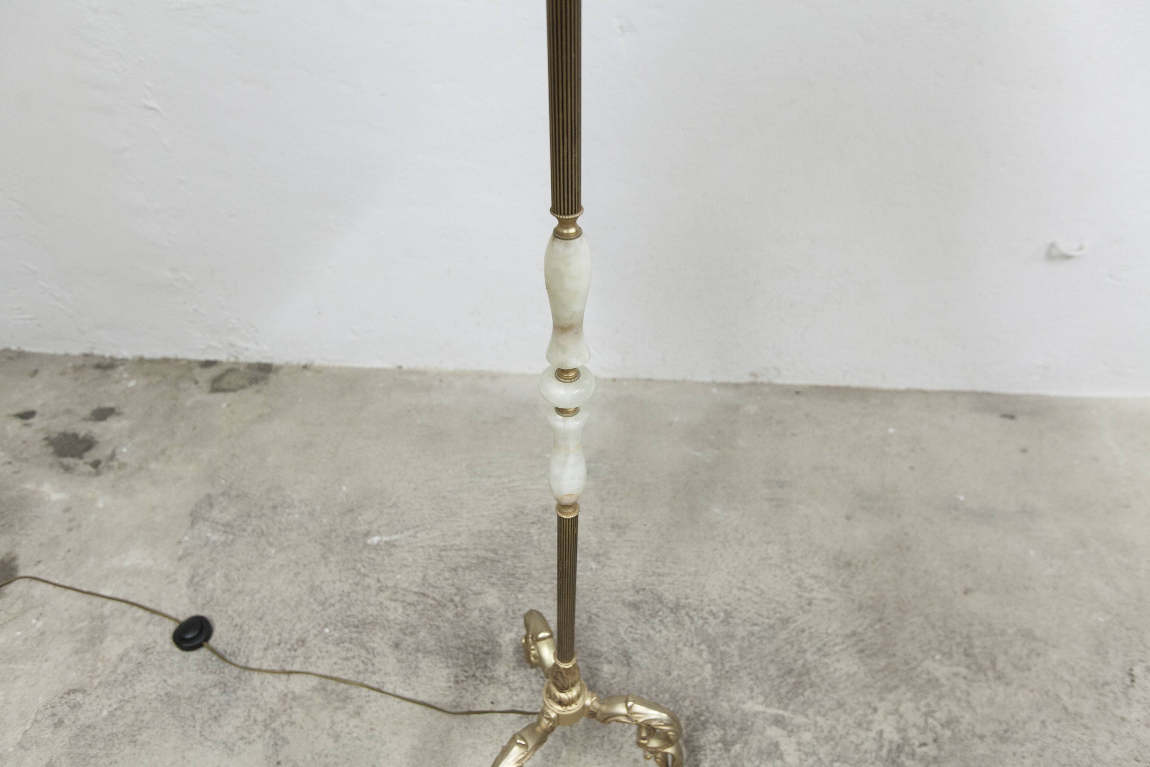 Bronze and white marble floor lamp 1960