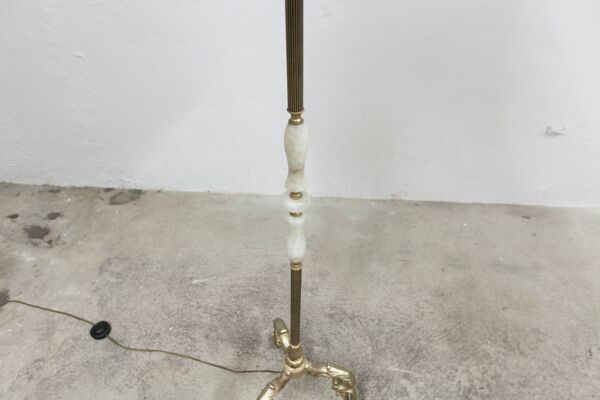 Lampadaire Bronze et marbre blanc 1960