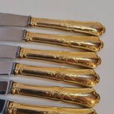 12 Table Knives in Gold Metal