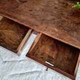 Antique solid wood farmhouse table 2 drawers