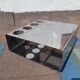 Table basse bar sur roulette desserte Inox 1970