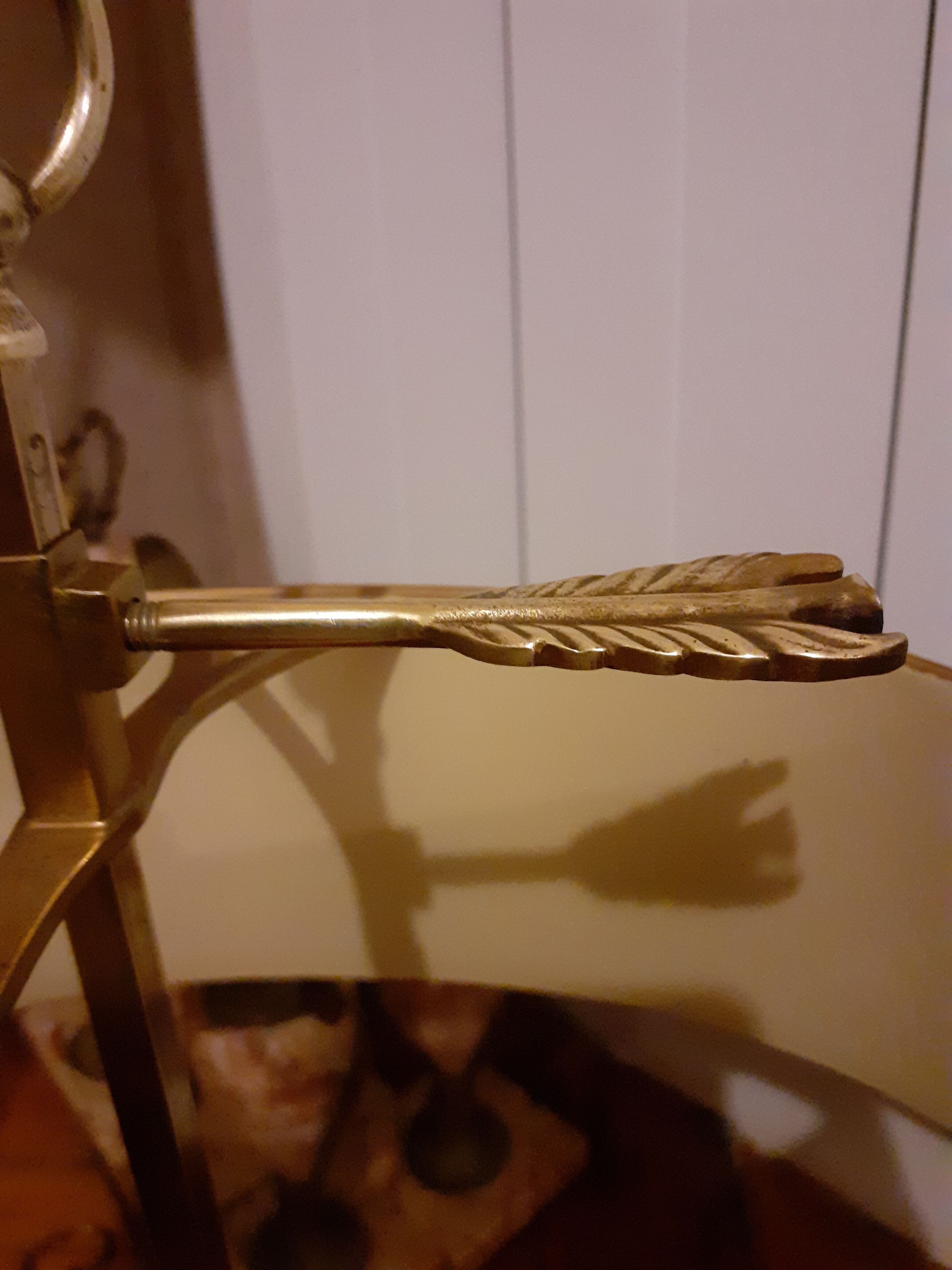 Lampe bouillotte 2 branches bronze doré abat jour tôle