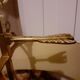 Lampe bouillotte 2 branches bronze doré abat jour tôle
